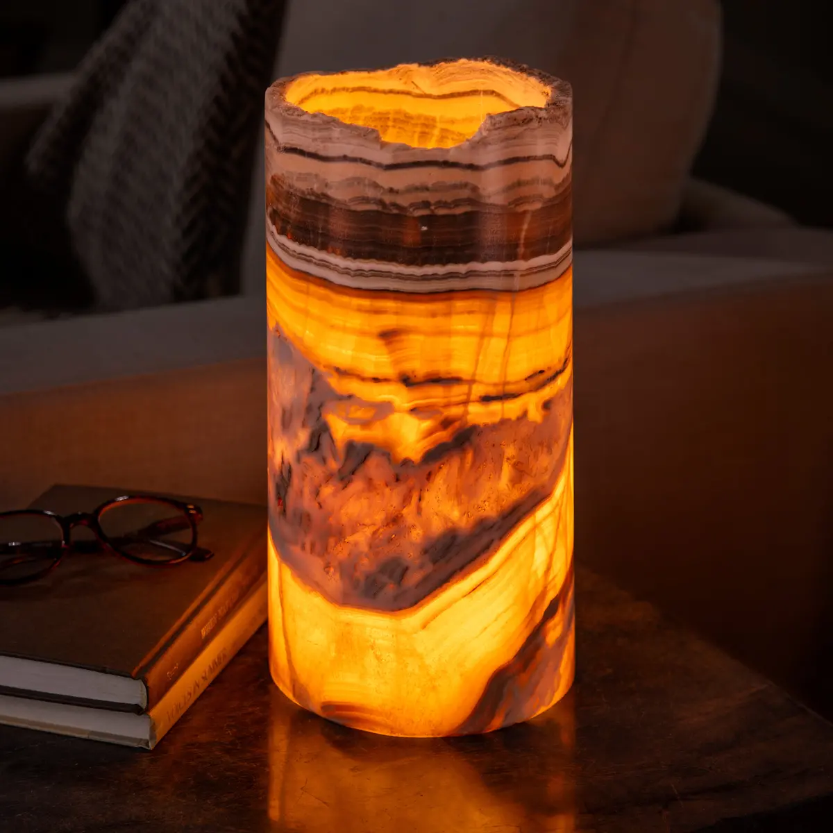 Onyx Cylinder Light Tower From Mexico - 12" 1