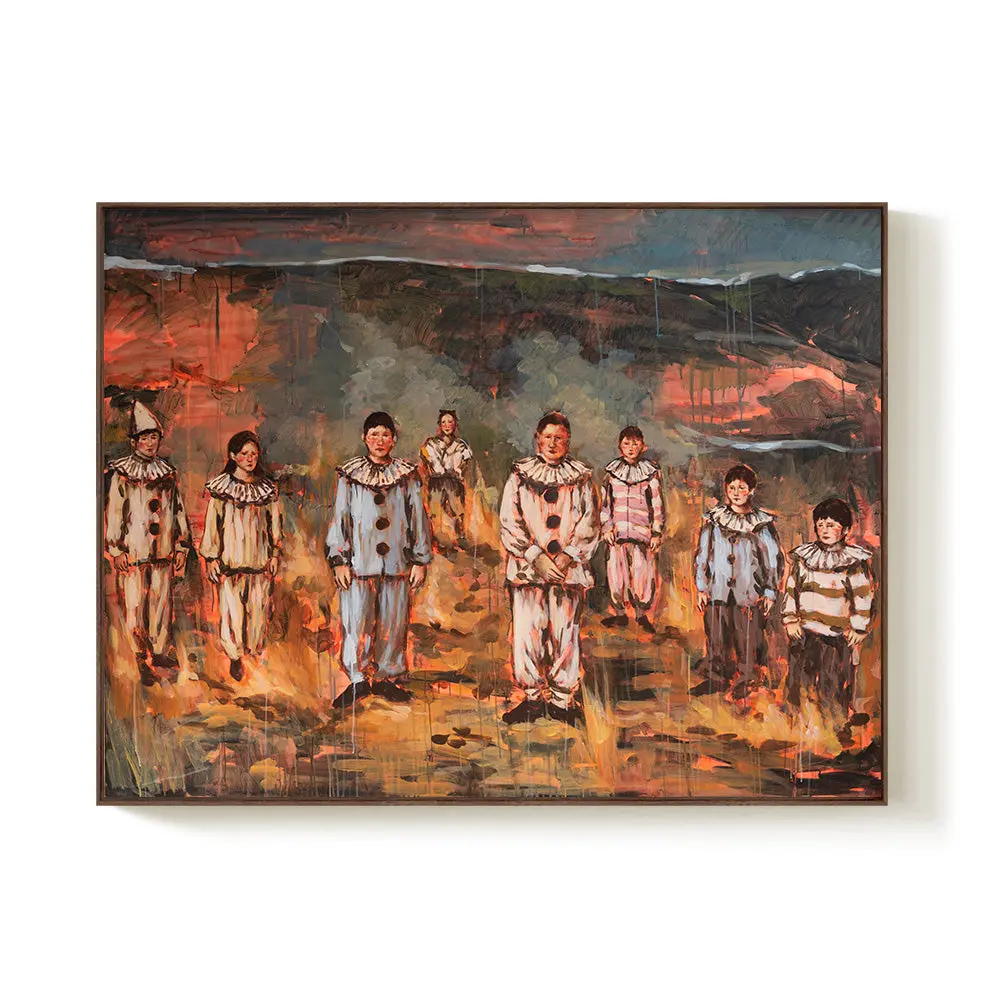 Line Of Children Walking Through Embers – “The Procession” 1