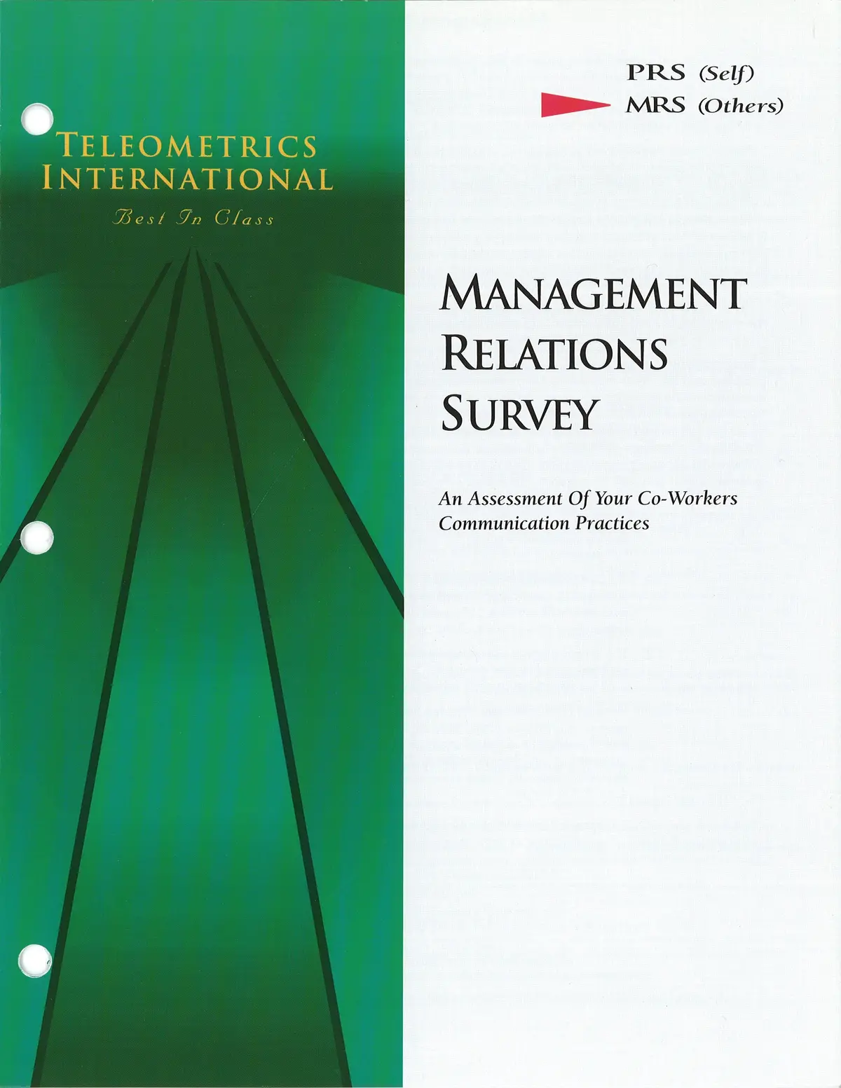 Survey Booklets -- Co-Worker Feedback>> Management Relations Survey (Mrs) 1