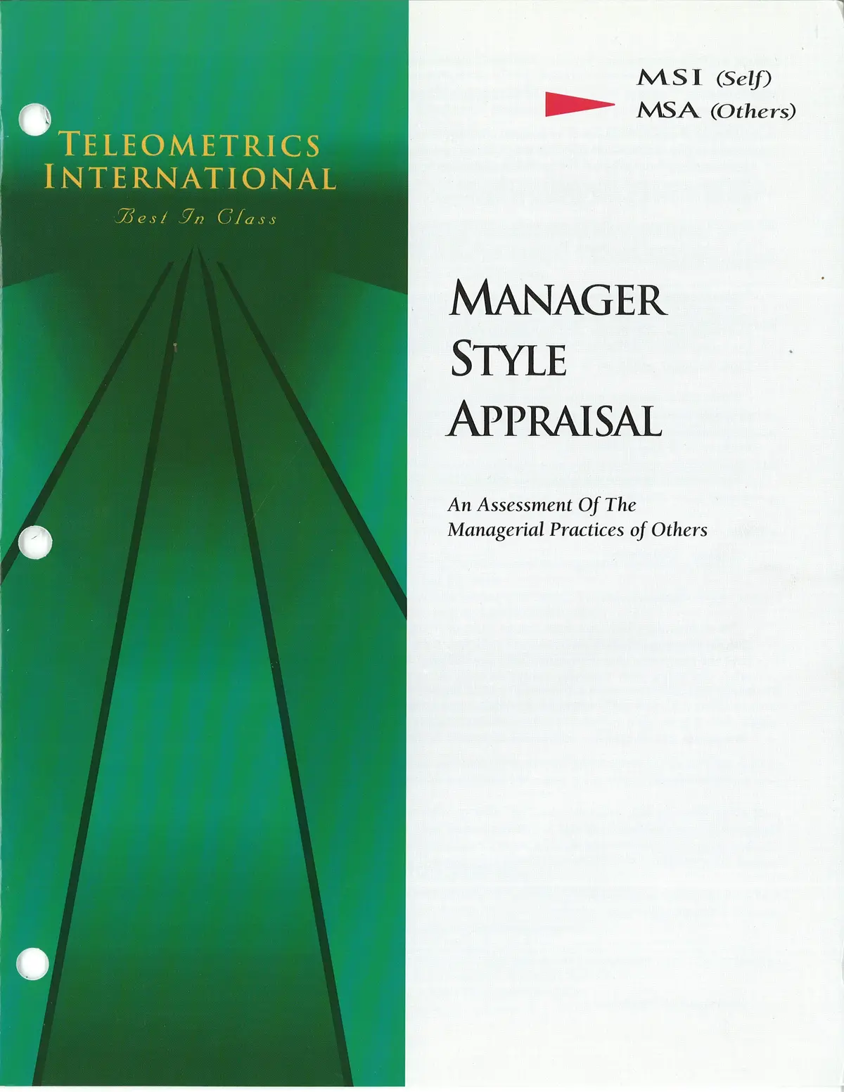 Co-Worker Feedback>> Manager Style Appraisal (Msa) 1