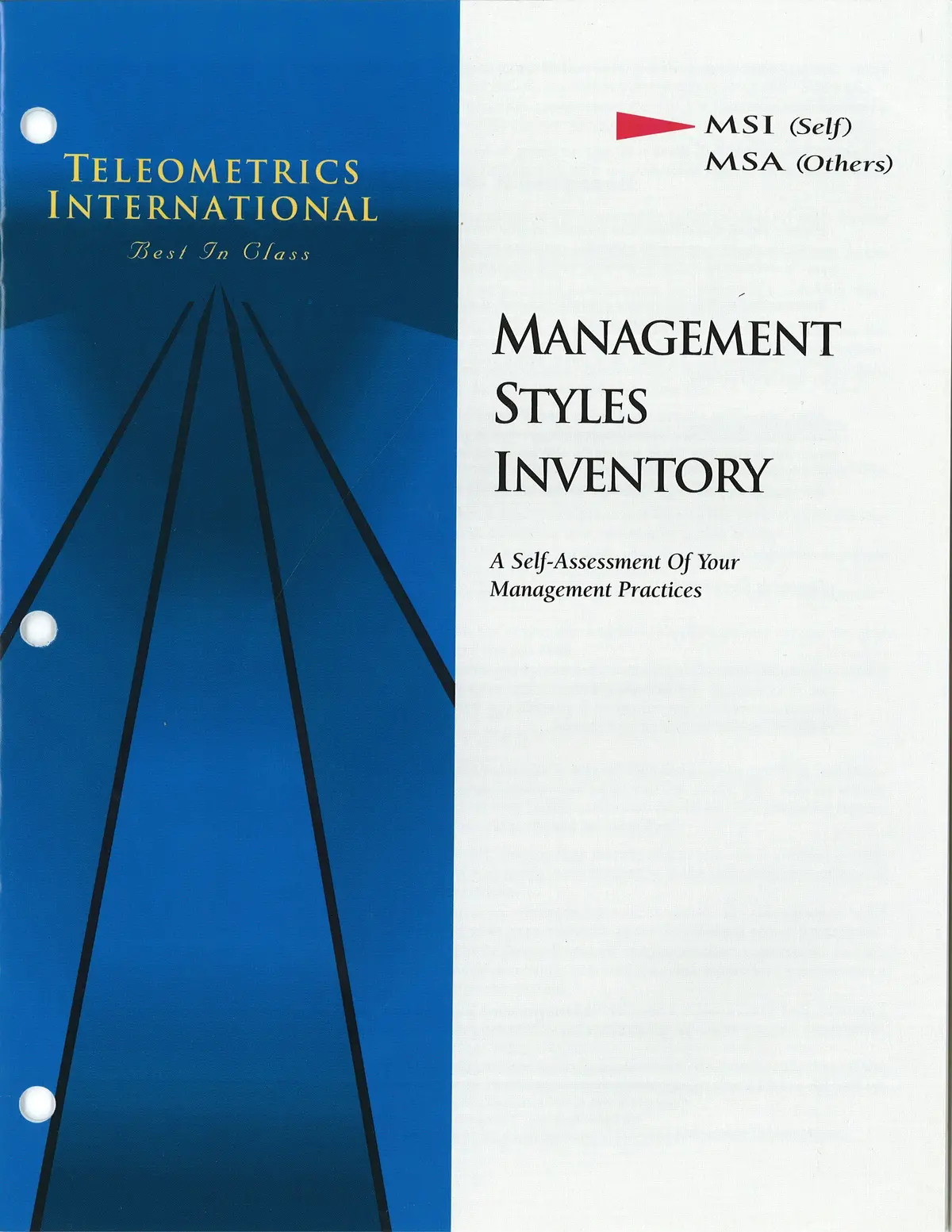 Self-Survey>> Management Styles Inventory (Msi) 1
