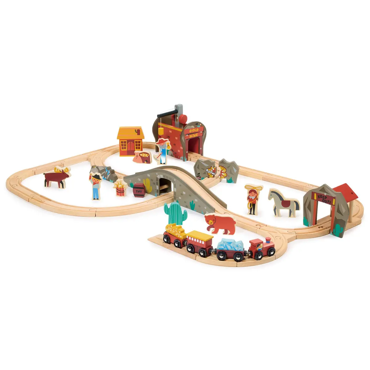Gold Mine Wooden Train Track Set 1