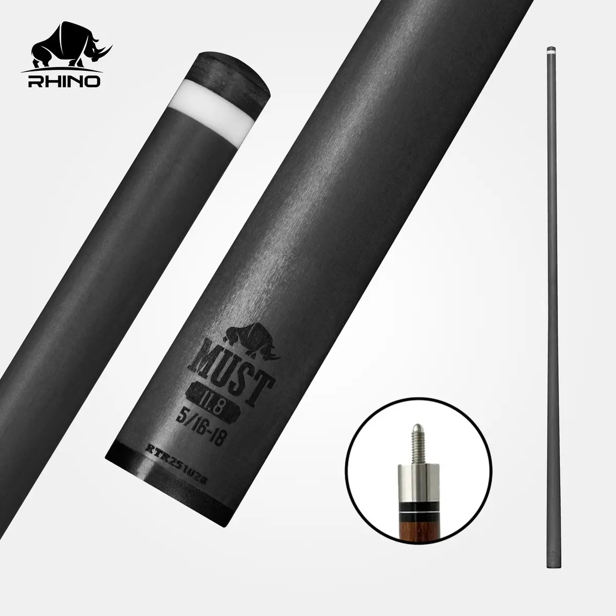Rhino Must 30" / 5/16-18 Pro Carbon Pool Cue Single Shaft 1