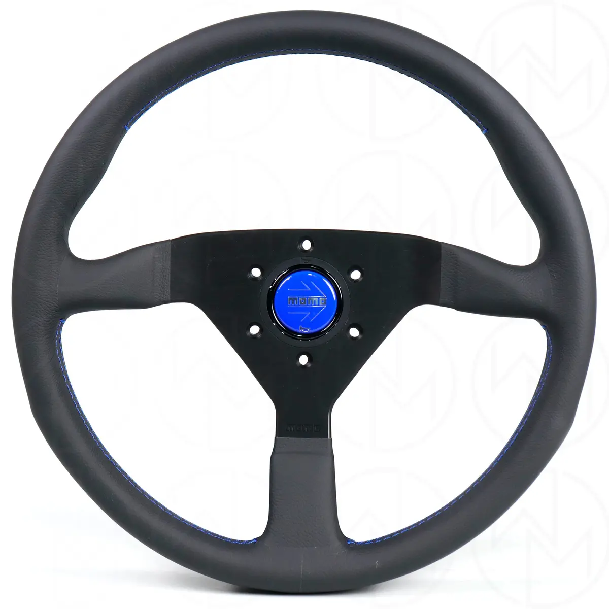 Momo Monte Carlo Steering Wheel - 350Mm Leather W/ Blue Stitch 1
