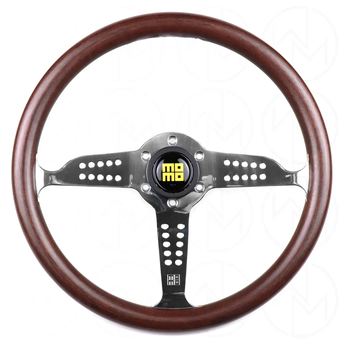 Momo Super Grand Prix Heritage Line Steering Wheel - 350Mm Wood W/Polished Spokes 1