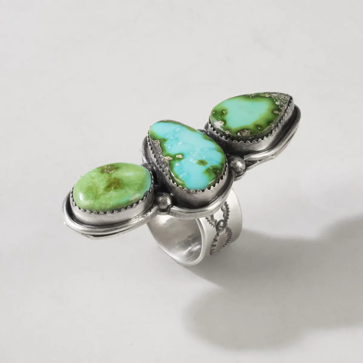 Boyd Ashley Sonoran Gold Turquoise Usa Native American Made 925 Sterling Silver Ring 1