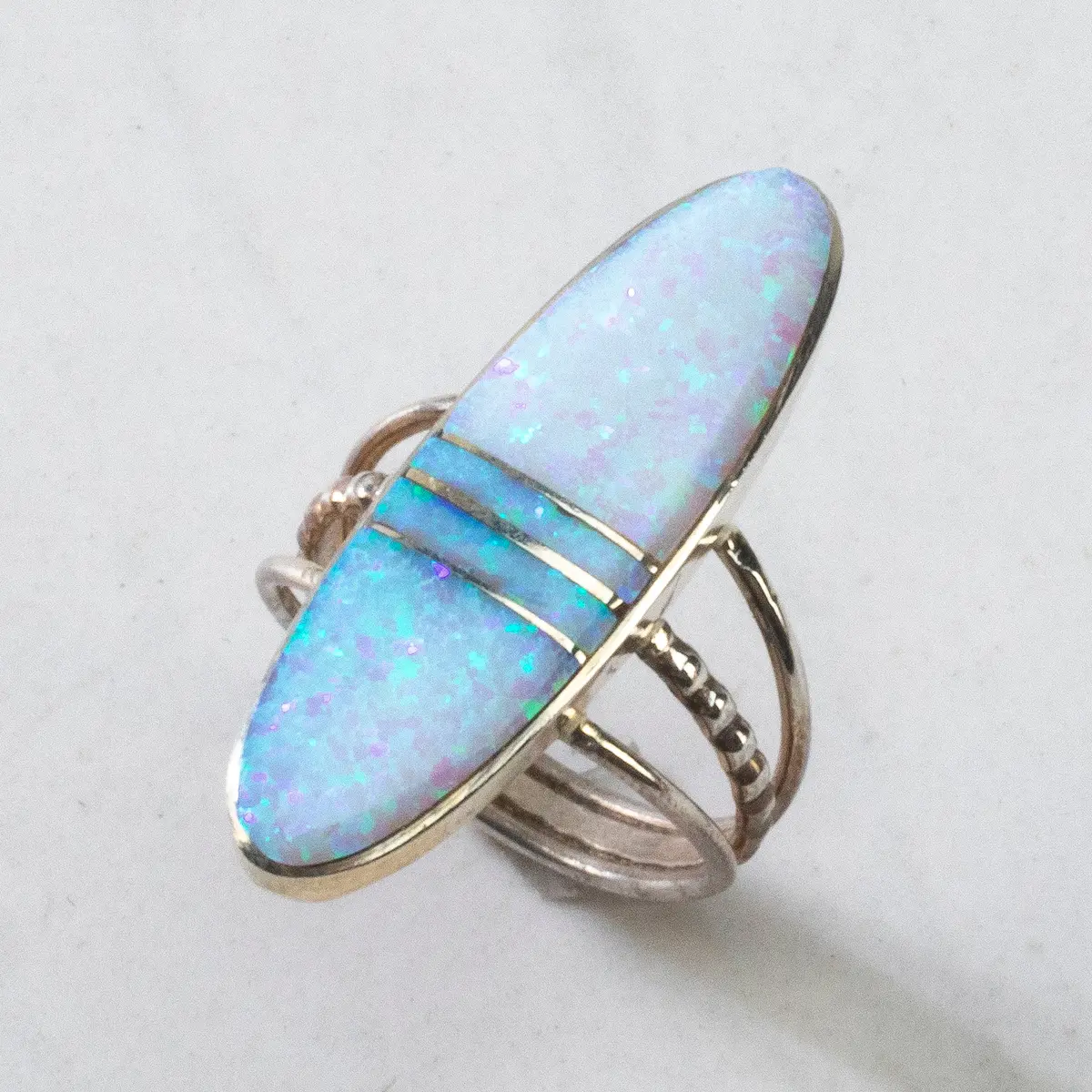 Harold Smith Opal Navajo Usa Native American Made 925 Sterling Silver Ring 1