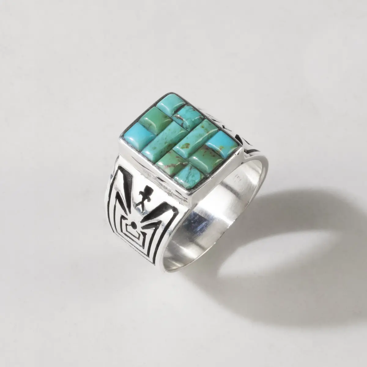Kingman Turquoise Usa Native American Made 925 Sterling Silver Ring 1