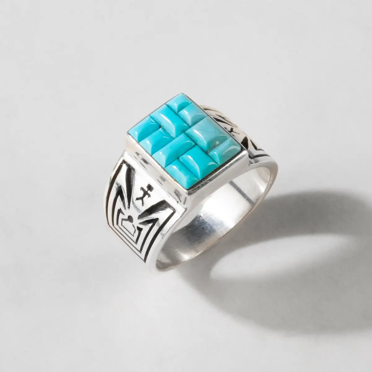 Kingman Turquoise Usa Native American Made 925 Sterling Silver Ring 1