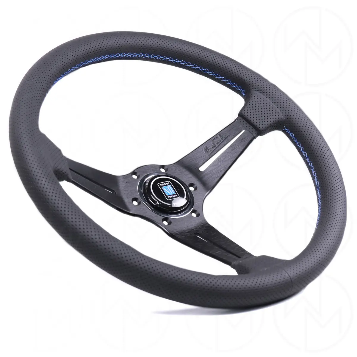 Nardi Sport Rally Deep Corn Steering Wheel - 350Mm Perforated Leather W/Blue Stitch 2