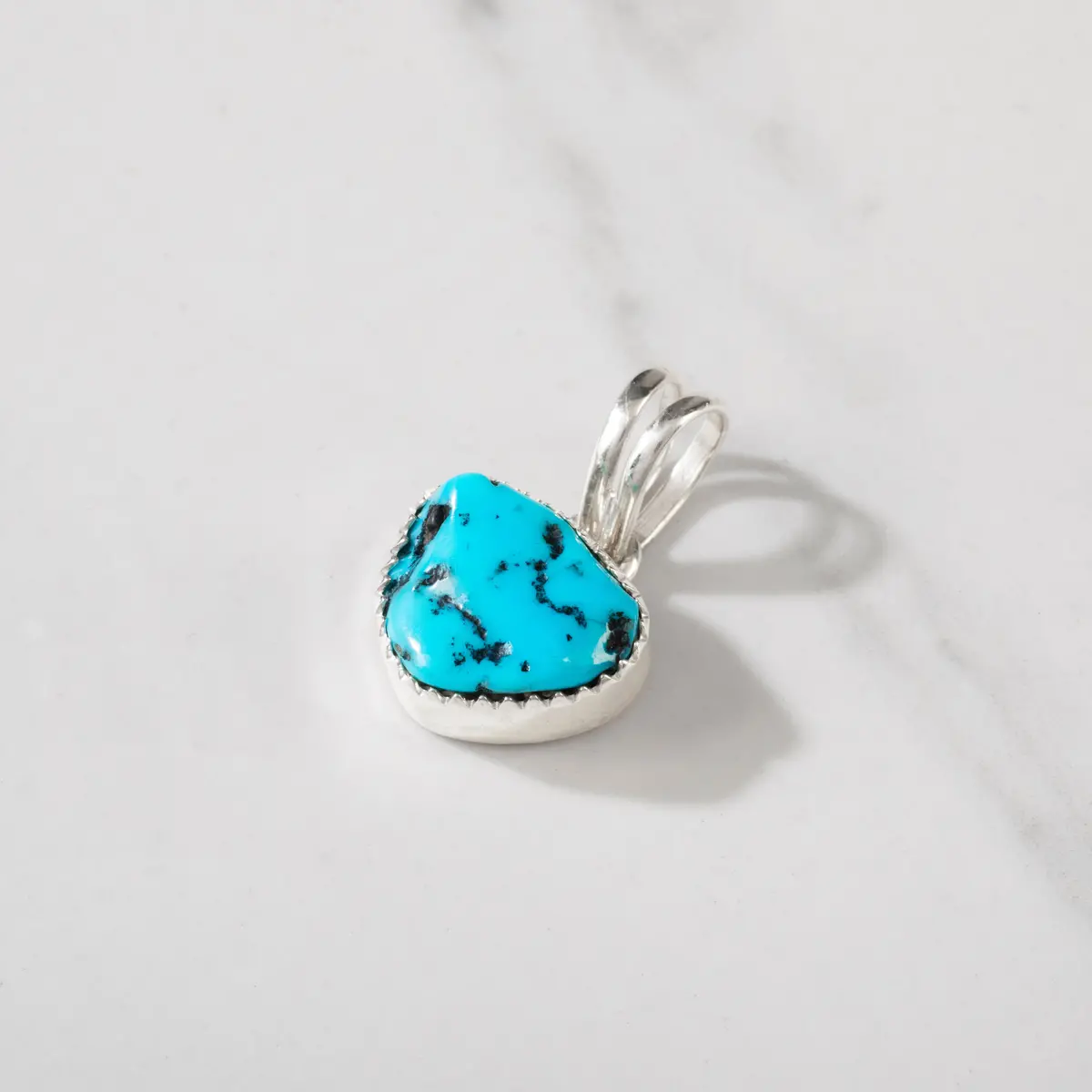 Sleeping Beauty Turquoise Usa Handmade 925 Sterling Silver Pendant 1