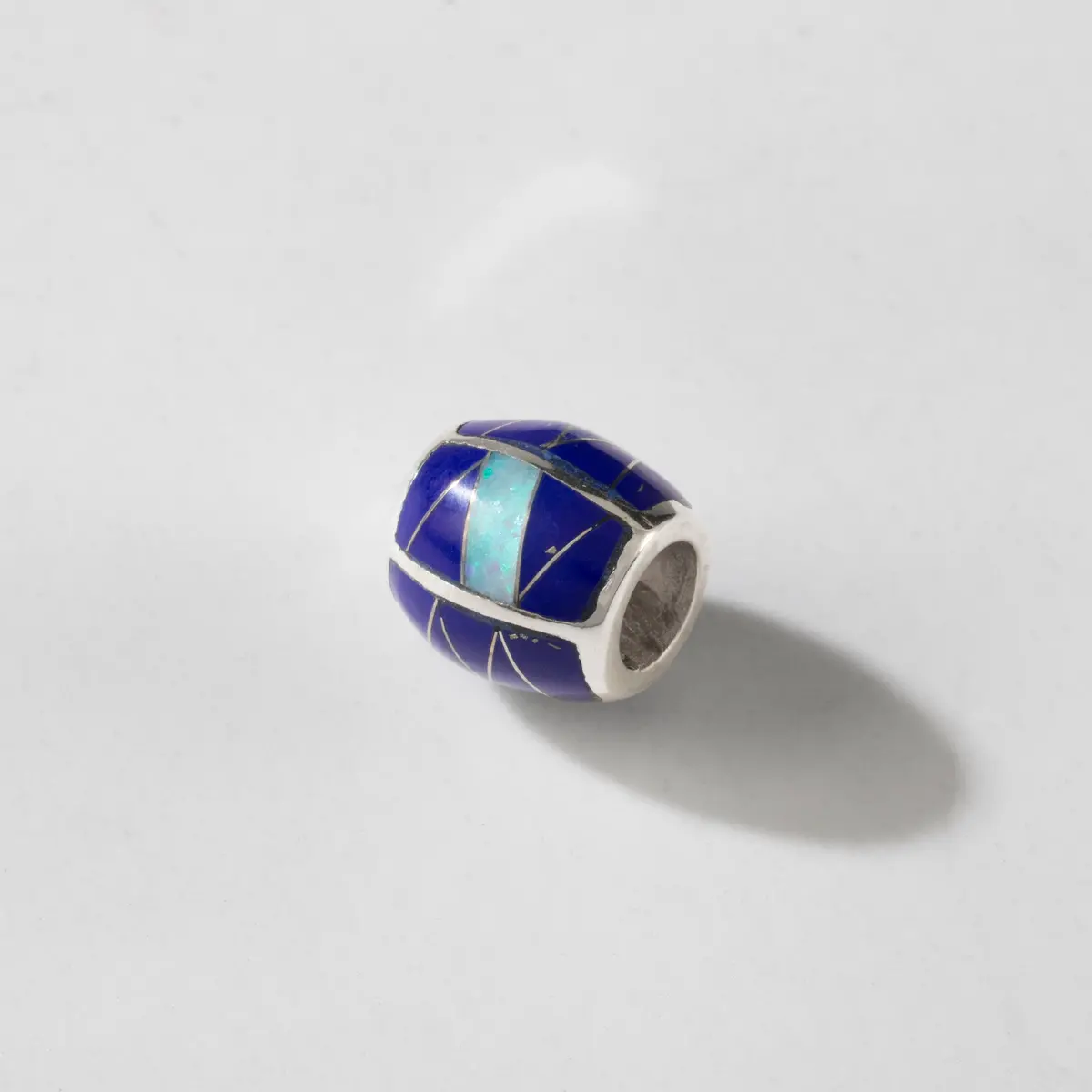 Lapis Bead 925 Sterling Silver Pendant Usa Handmade With Opal Accent 1