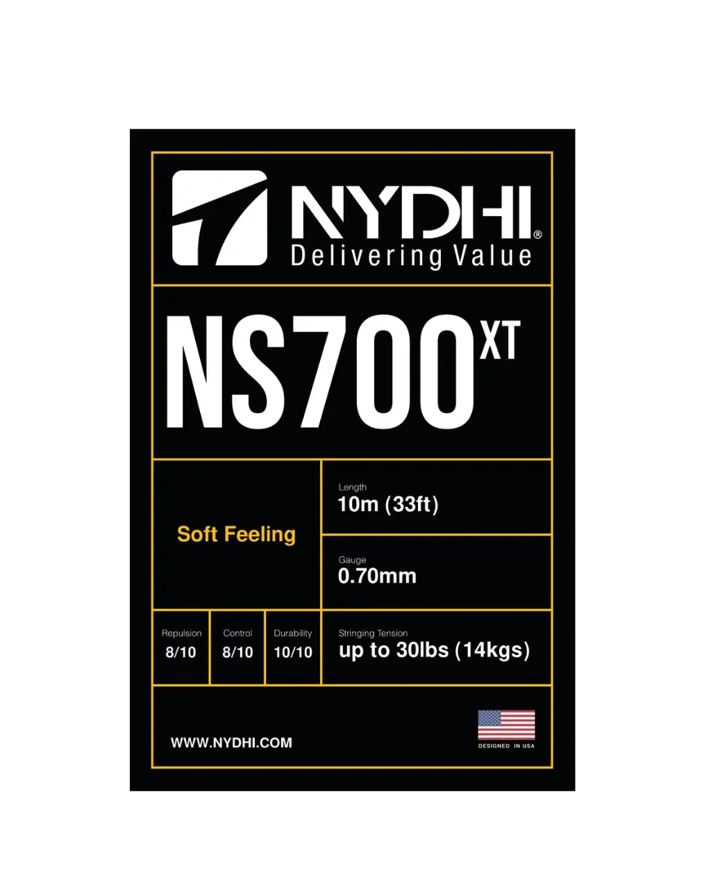 Nydhi Ns700 Xt (Durability) Badminton String Set (10M) 1