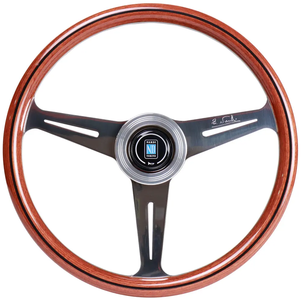 Nardi Classic Wood Steering Wheel - 360Mm Flat Aluminum Spokes 1