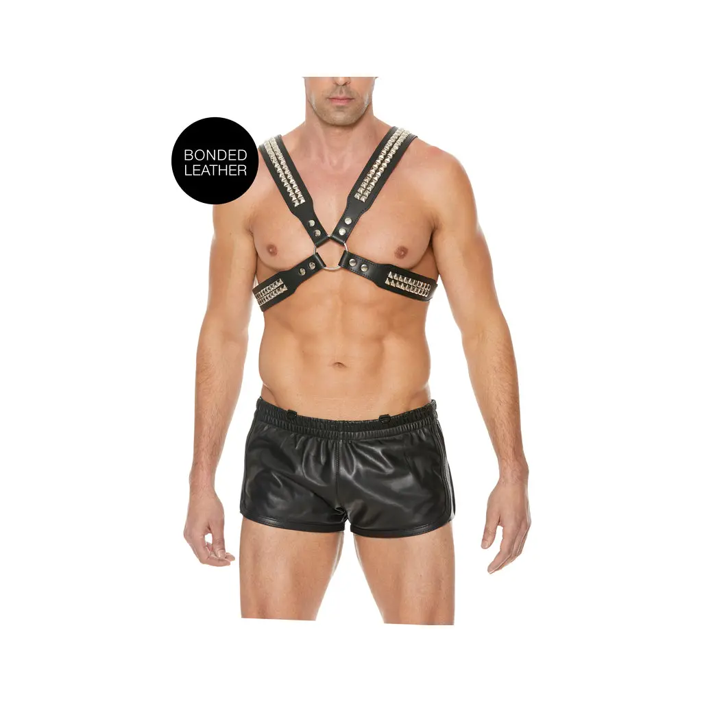 Men's Pyramid Stud Body Harness - One Size - Black 1