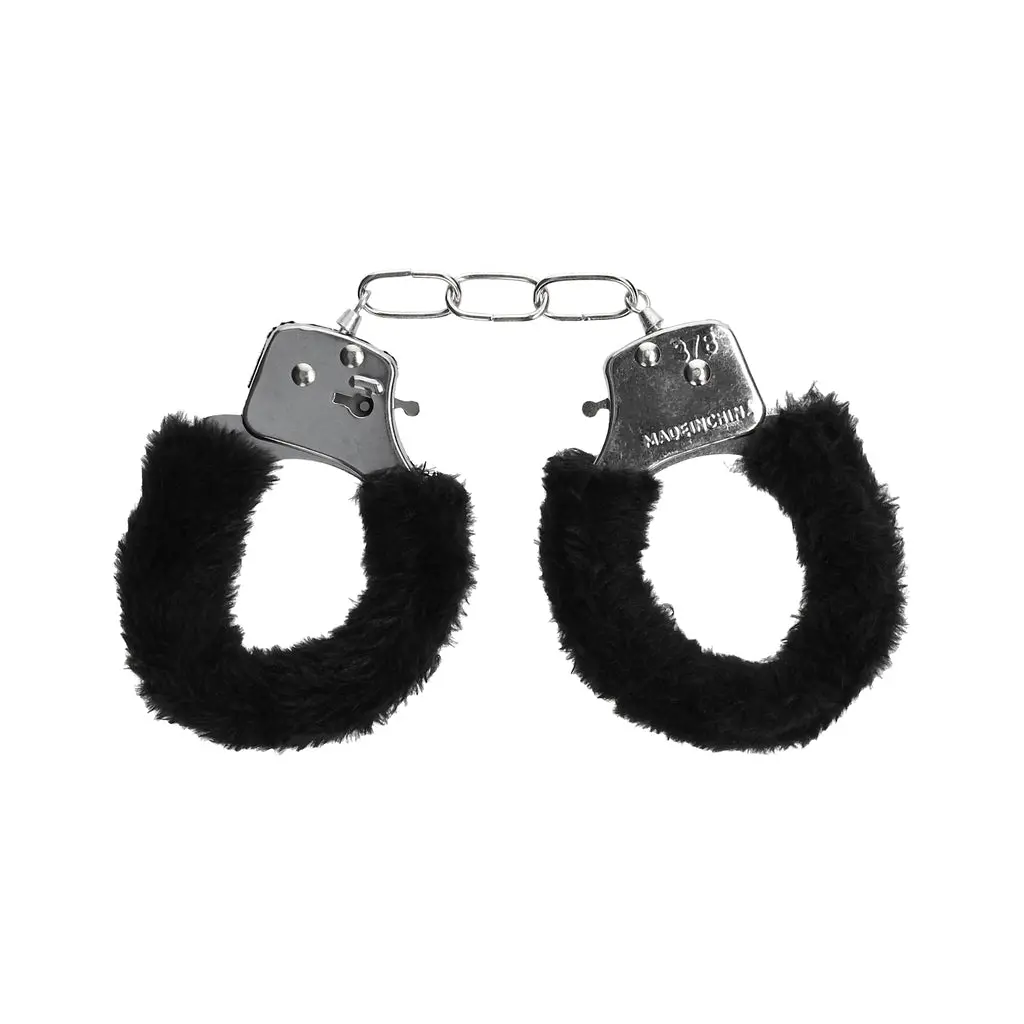 Beginner's Furry Hand Cuffs - With Quick-Release Button 1