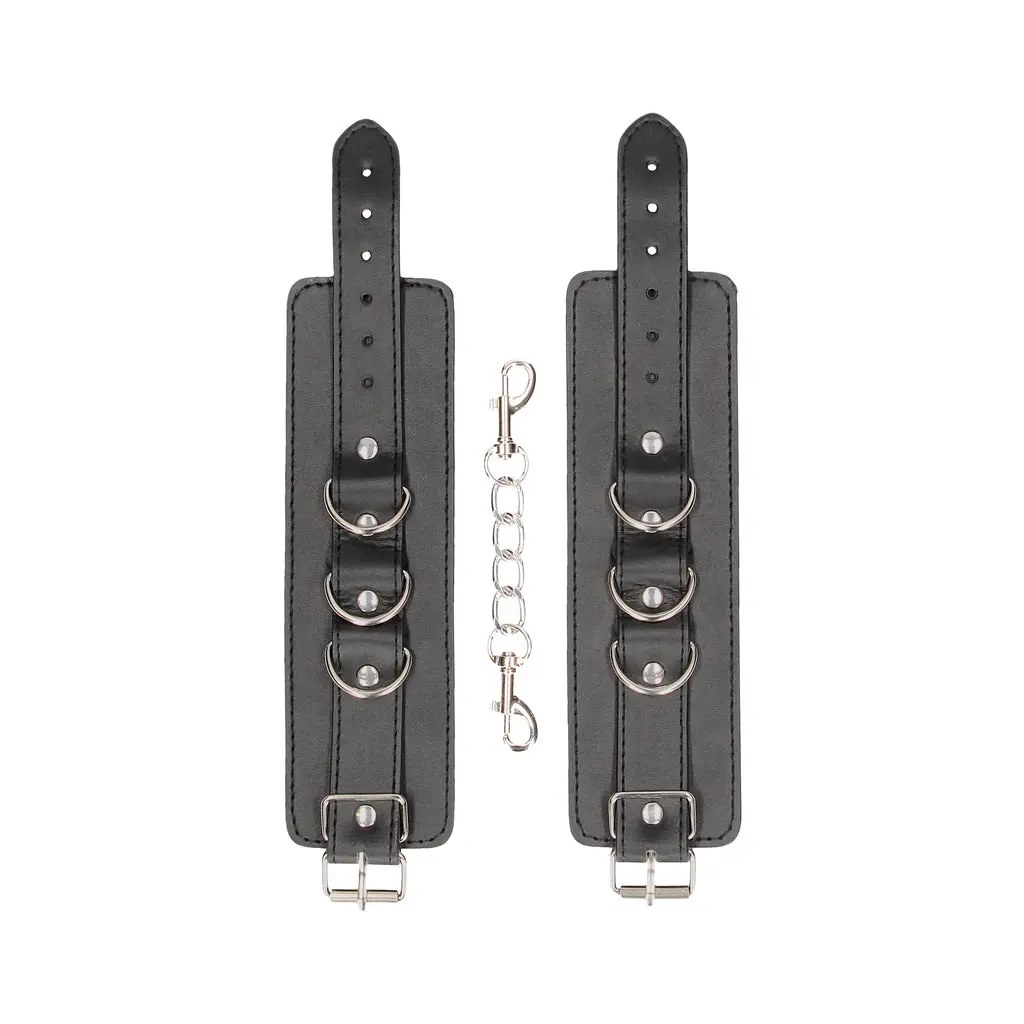Bonded Leather Hand Or Ankle Cuffs - With Adjustable Straps 1