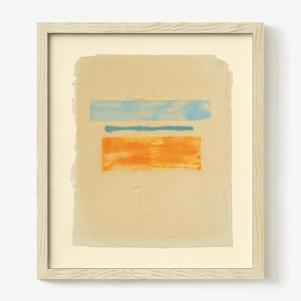 Orange, Teal, Blue (Pulp Painting) 1