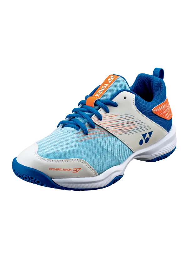 Yonex Power Cushion 37 Badminton Shoes (White/Blue) 1
