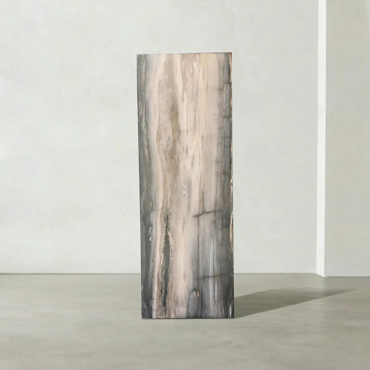 Natural Petrified Wood Hollow Square Pedestal From Indonesia - 39" / 177 Lbs 1