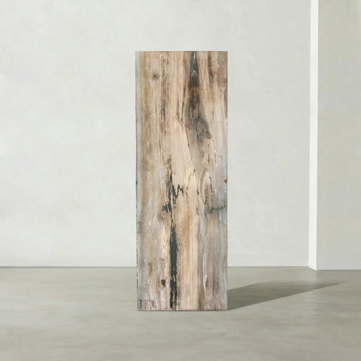 Natural Petrified Wood Hollow Square Pedestal From Indonesia - 39" / 190 Lbs 1