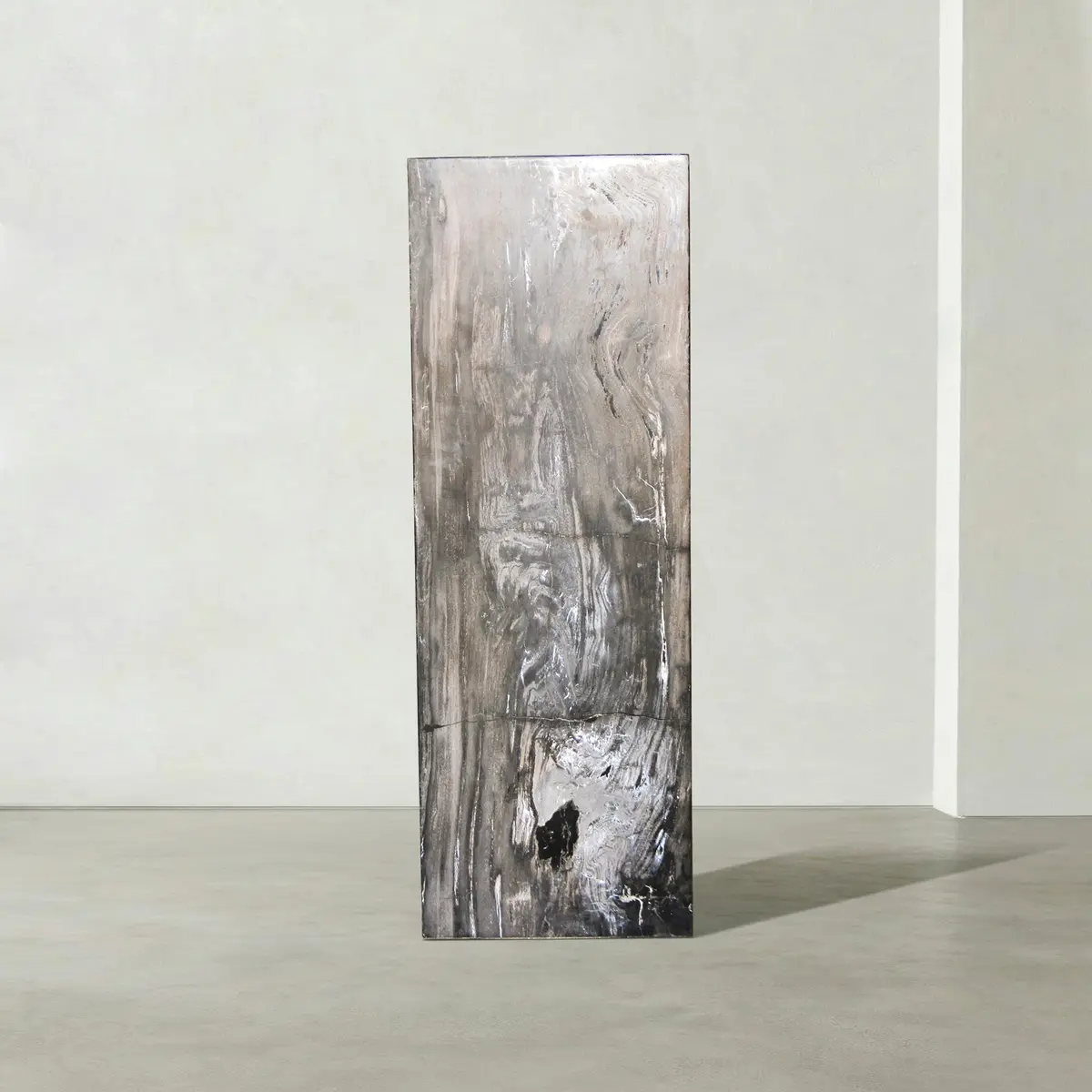 Natural Petrified Wood Hollow Square Pedestal From Indonesia - 39" / 199 Lbs 1