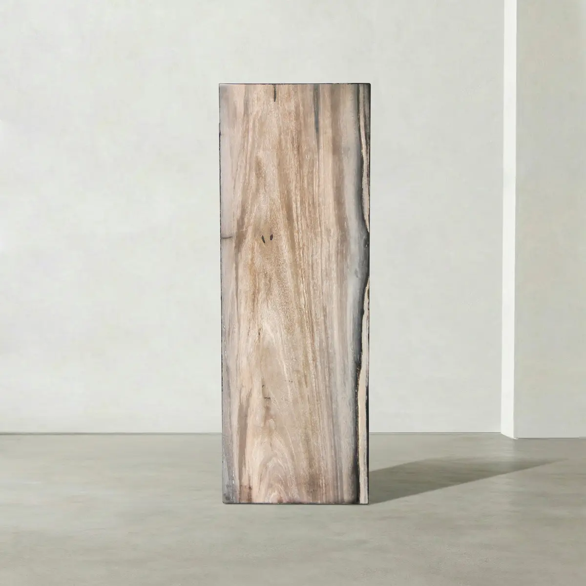 Natural Petrified Wood Hollow Square Pedestal From Indonesia - 39" / 177 Lbs 1