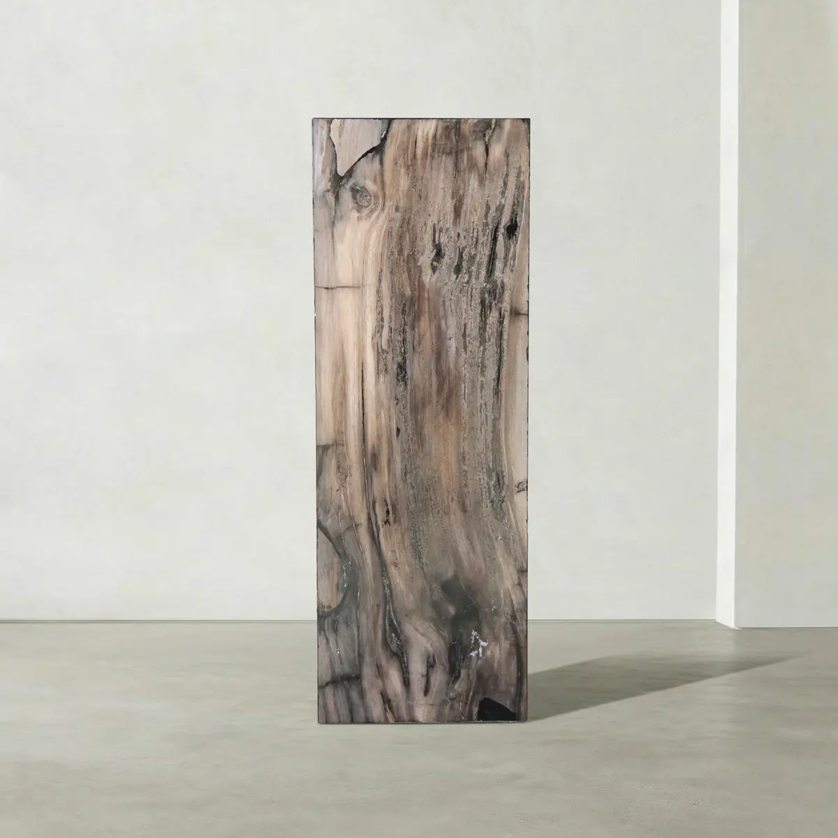 Natural Petrified Wood Hollow Square Pedestal From Indonesia - 39" / 174 Lbs 1