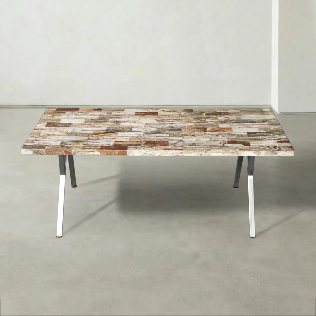 Natural Polished Jasper Rectangular Table Top From Indonesia - 18" / 44 Lbs 1