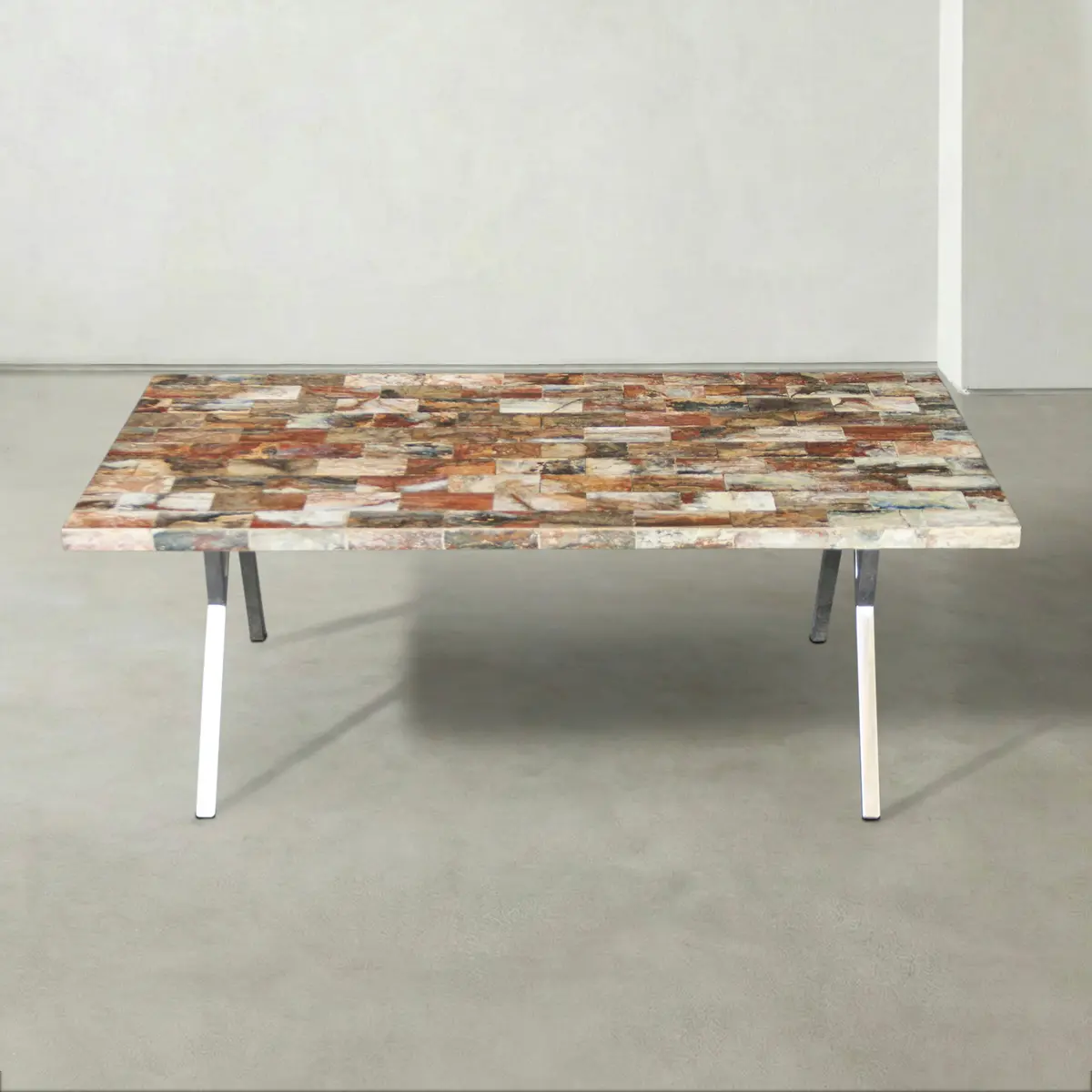 Natural Polished Jasper Rectangular Table Top From Indonesia - 39" / 44 Lbs 1