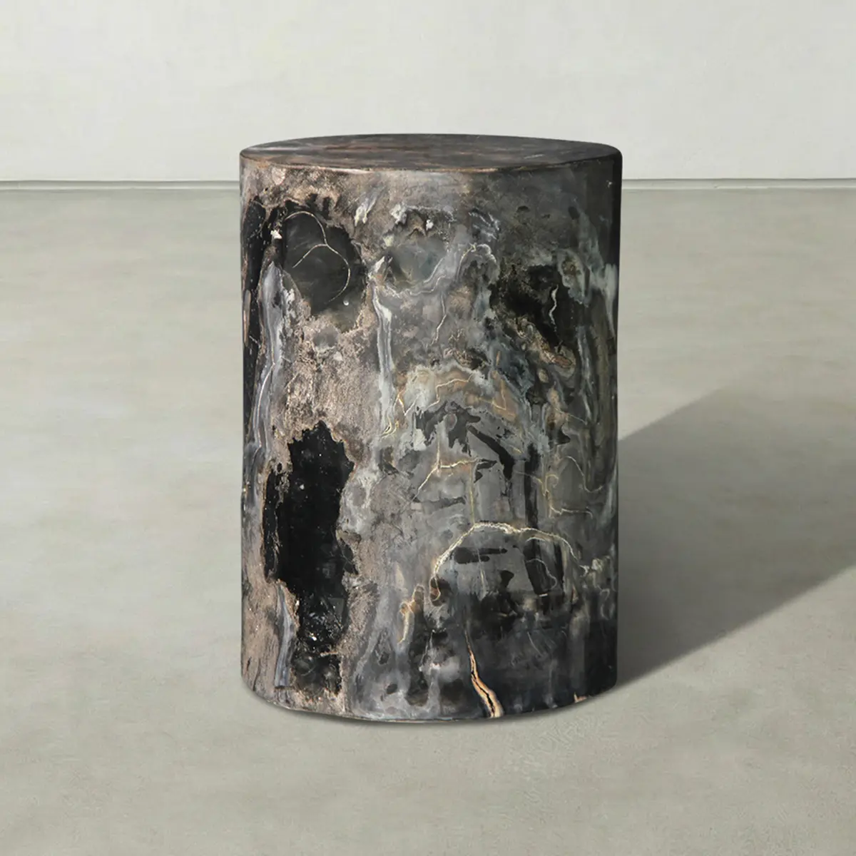 Natural Polished Petrified Wood Stool From Indonesia - 18" / 168 Lbs 1
