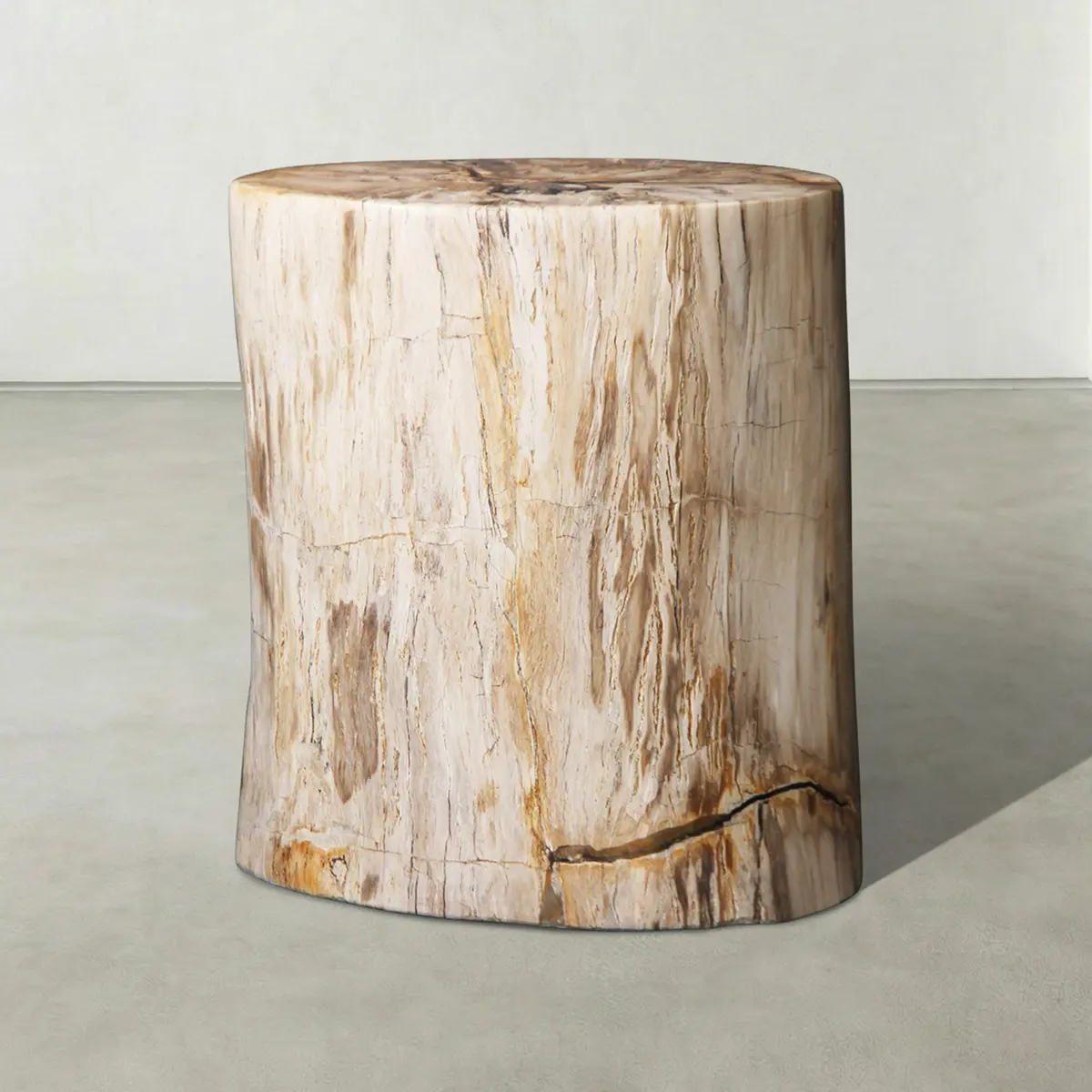 Natural Polished Petrified Wood Stool From Indonesia - 18" / 225 Lbs 1
