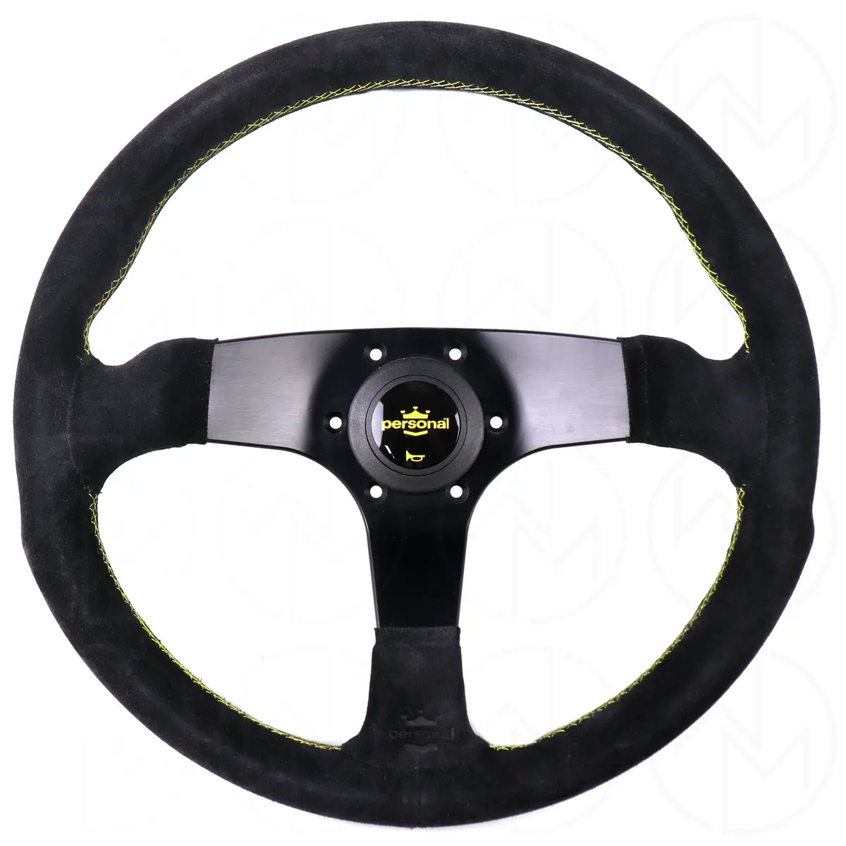 Personal Fitti Corsa Steering Wheel - 350Mm Suede W/Yellow Stitch 1