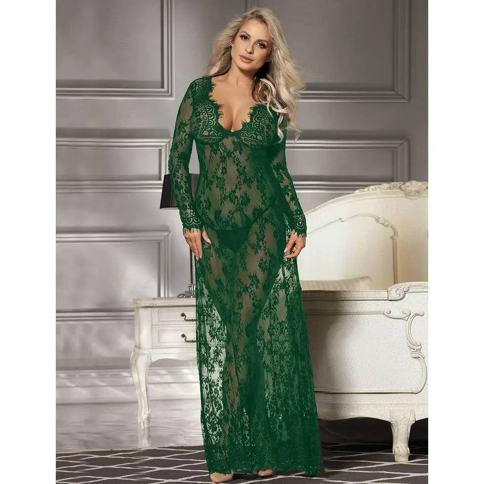 Aurora Lace Gown - Green 1