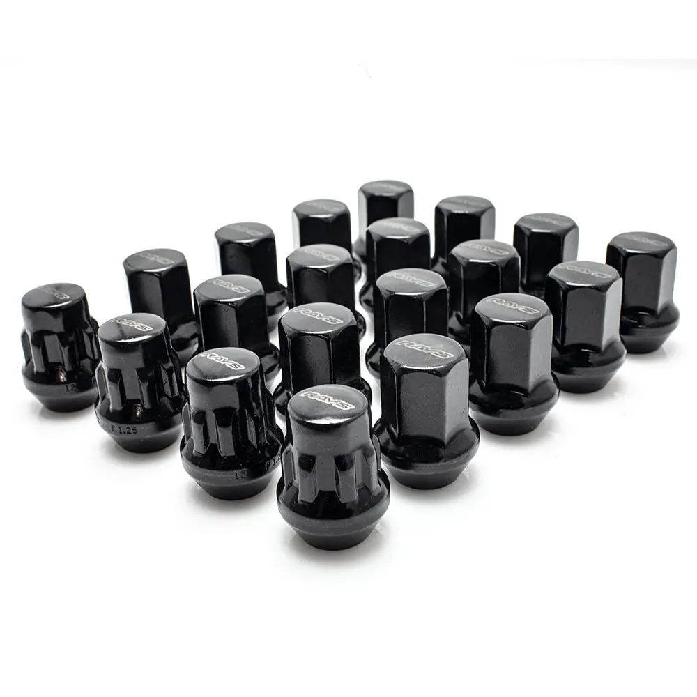 Rays 17 Hex Lug Nuts And Lock Set - Black 1