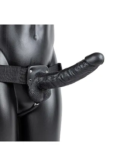 Vibrating Hollow Strap-On With Balls - 9" / 23 Cm 1