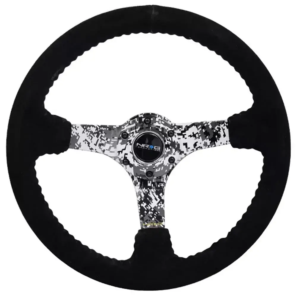 Nrg Digital Camo Sport Steering Wheel - 350Mm Suede W/Black Stitch 1