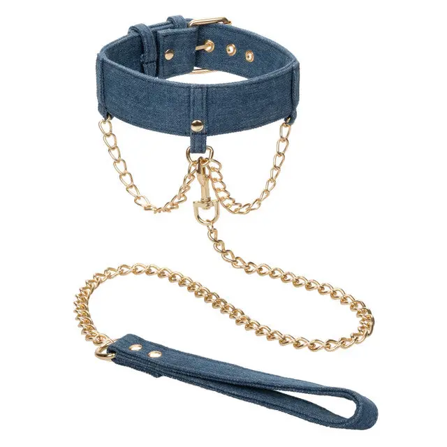 Ride 'Em™ Premium Denim Collection Collar With Leash 1