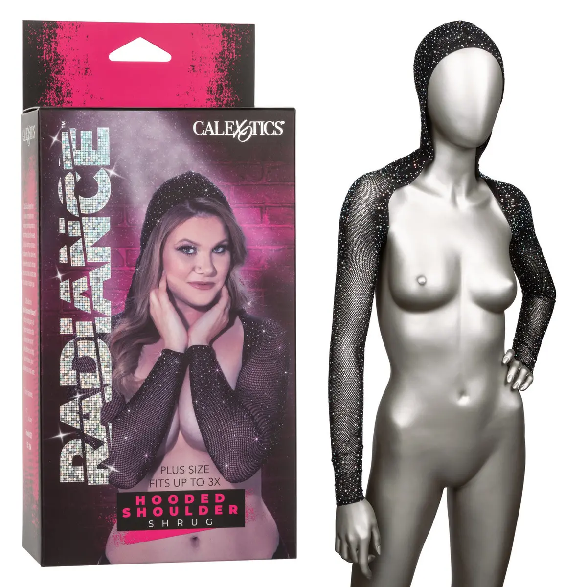 Radiance™ Plus Size Hooded Shoulder Shrug 1
