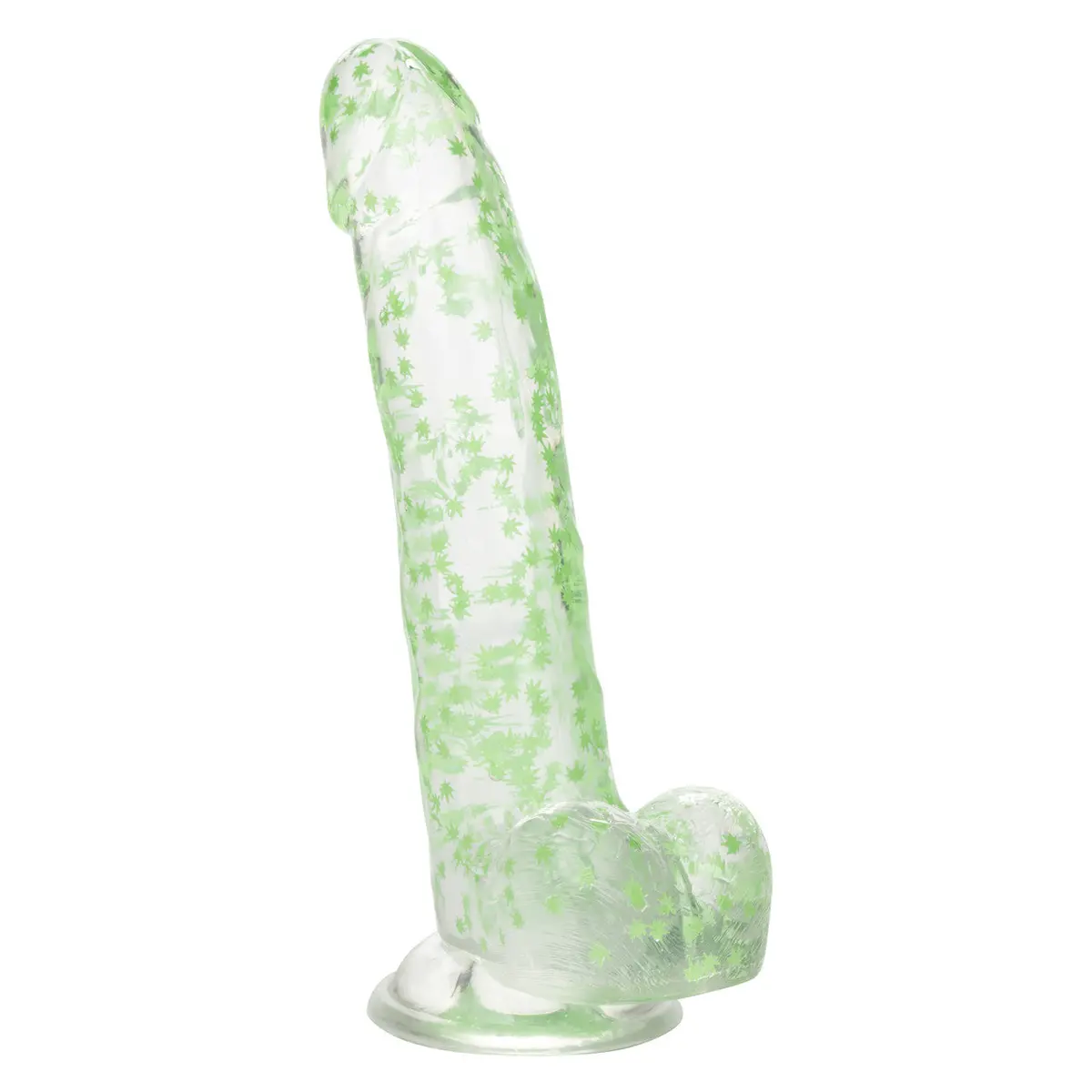 Naughty Bits® I Leaf Dick™ Glow-In-The-Dark Weed Leaf Dildo 1