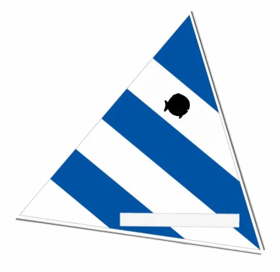 Sunfish Sail - Blue And White 1