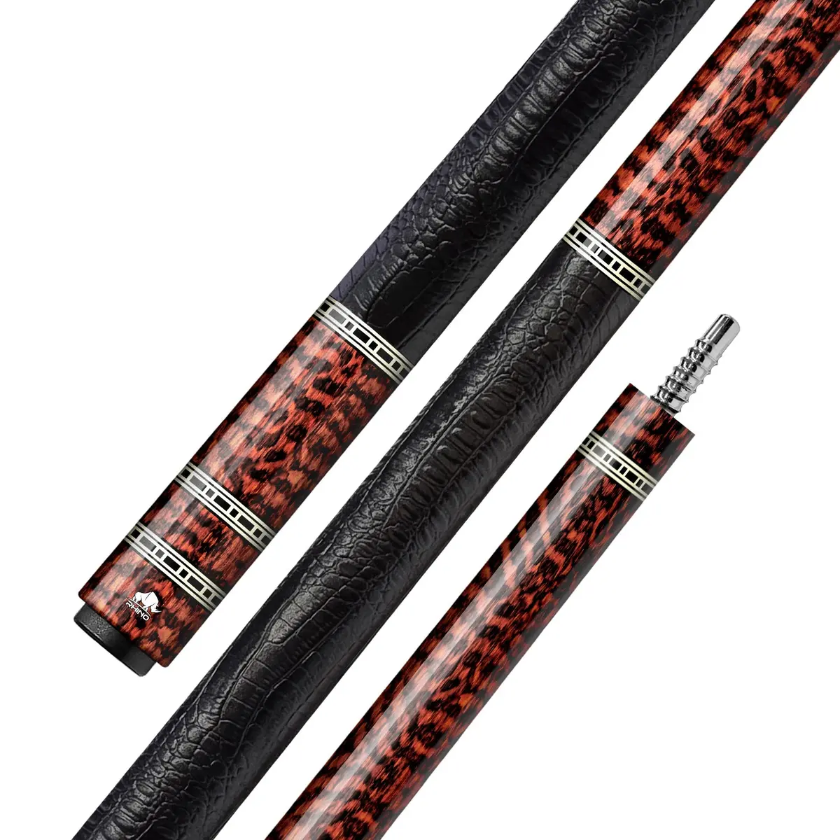 Rhino Retrô Cue Butt - Snake - Crocodile Embossed Microfiber Leather Wrap 1