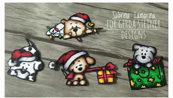 Christmas Puppies 4X6 Clear Stamp Set - Gsd619 2