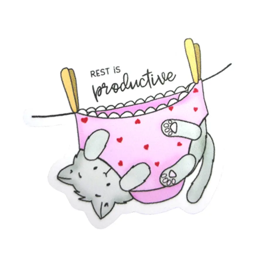Rest Ist Productive - Cat Sticker 1