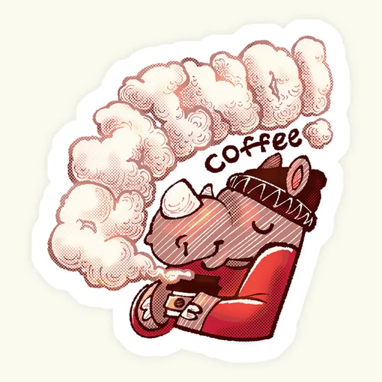 Steamy Rhino Sticker 1