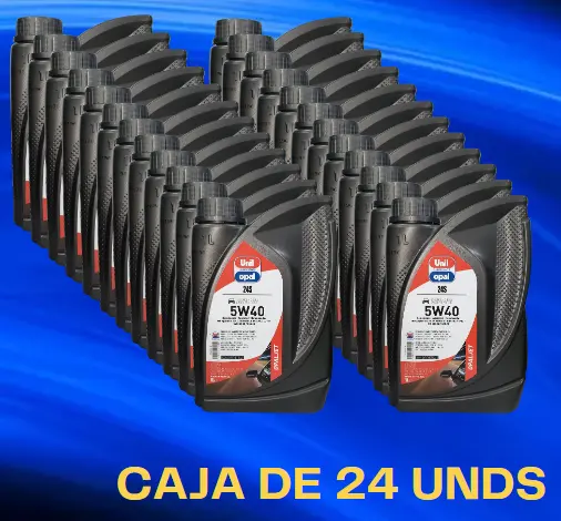 Combo Con 24 Unds Lubricante Full Sintético Marca Unil Opal Viscosidad 5W40 1