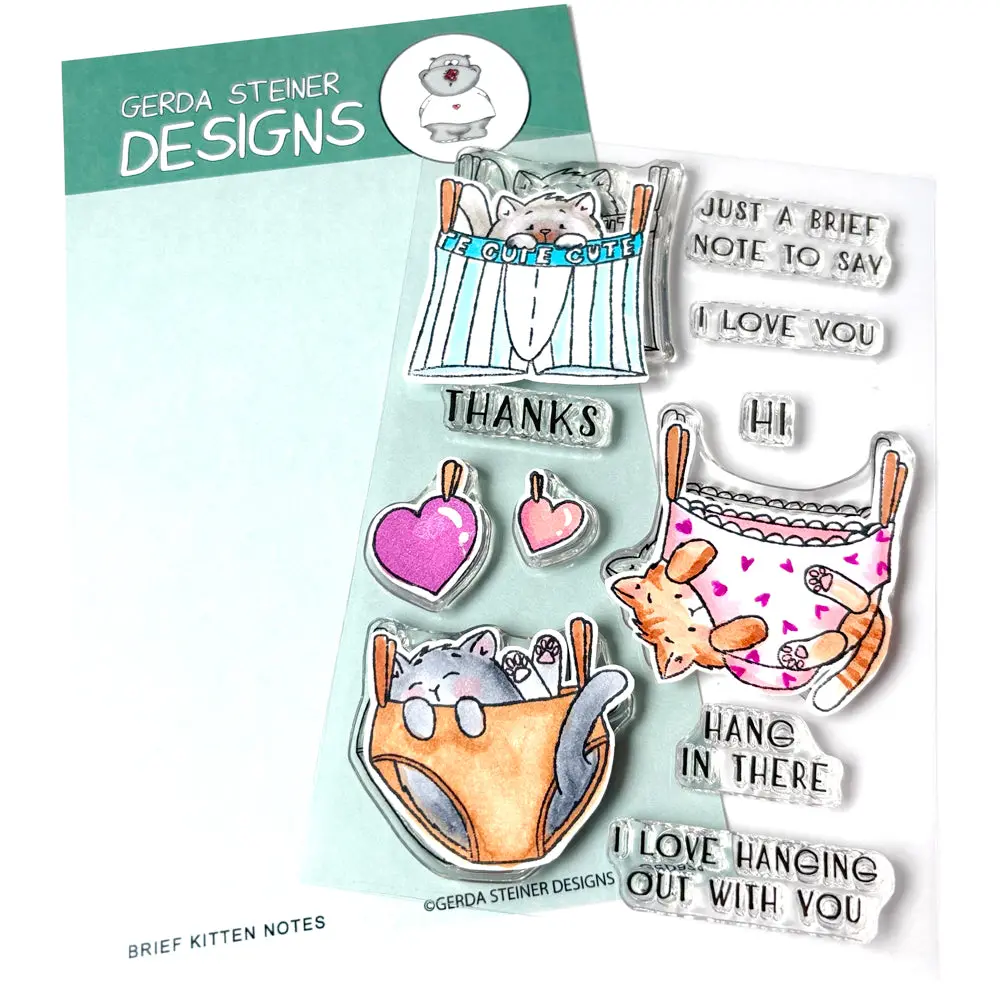 Brief Kitten Notes 4X6 Clear Stamp Set 1