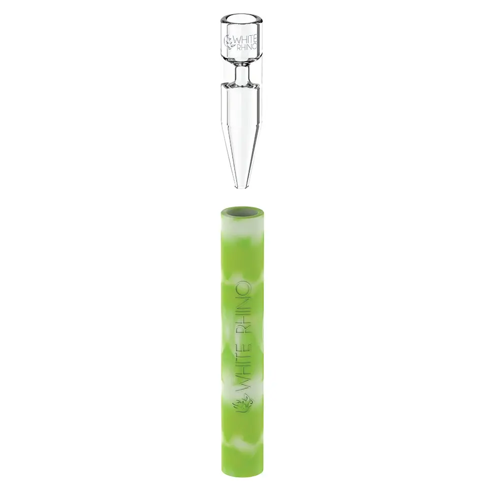 Rotate™ Chillum To Straw Quartz Glow In The Dark - Green White 2