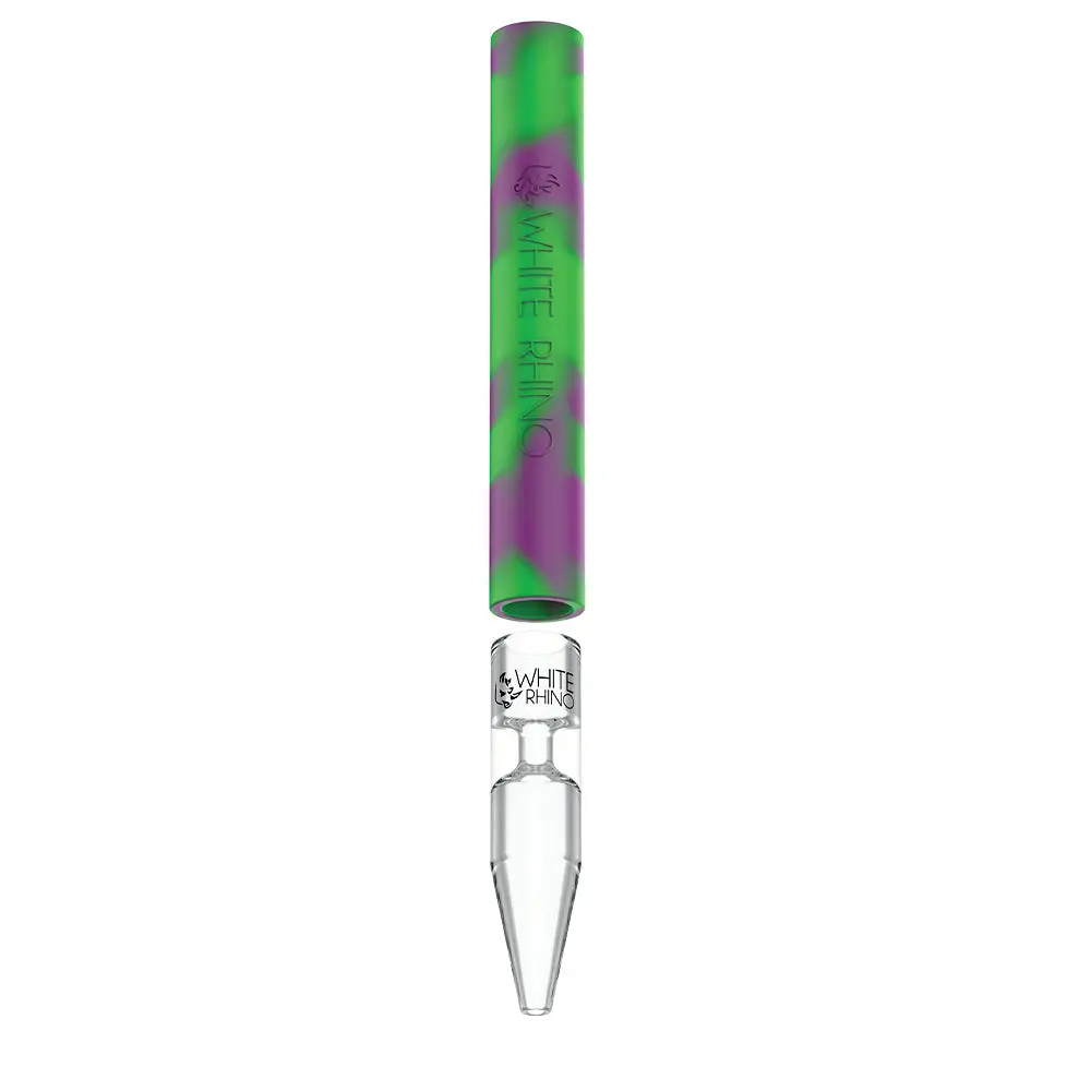 Rotate™ Chillum To Straw Pyrex - Pink Green 1