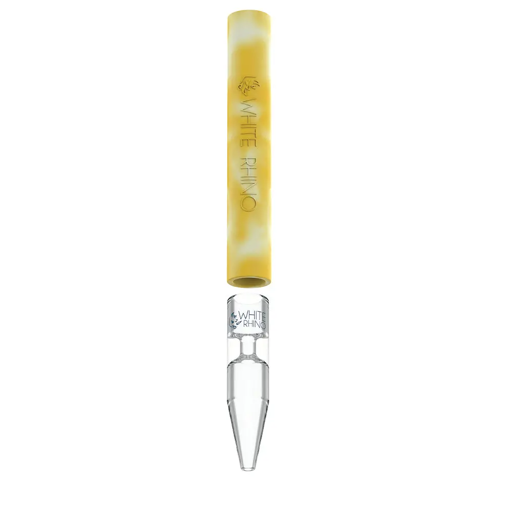 Rotate™ Chillum To Straw Quartz Glow In The Dark - Yellow White 1